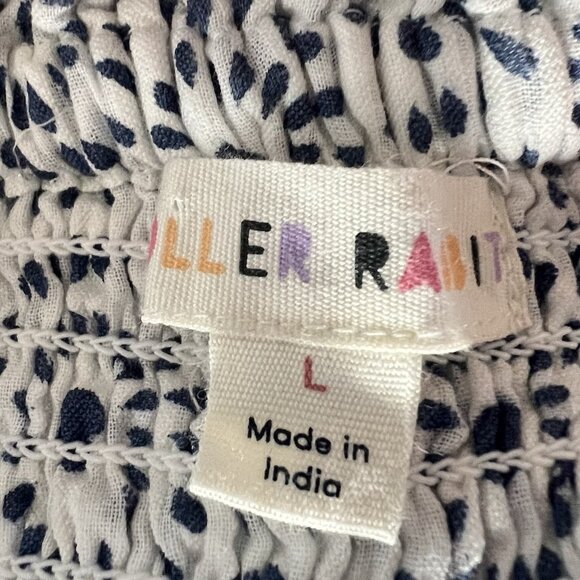 Roller Rabbit Women’s Naolin Fish Border Briar Dress Large Smocked Blue White - Picture 6 of 10